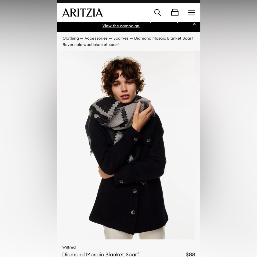 Artizia blanket scarf - diamond mosaic